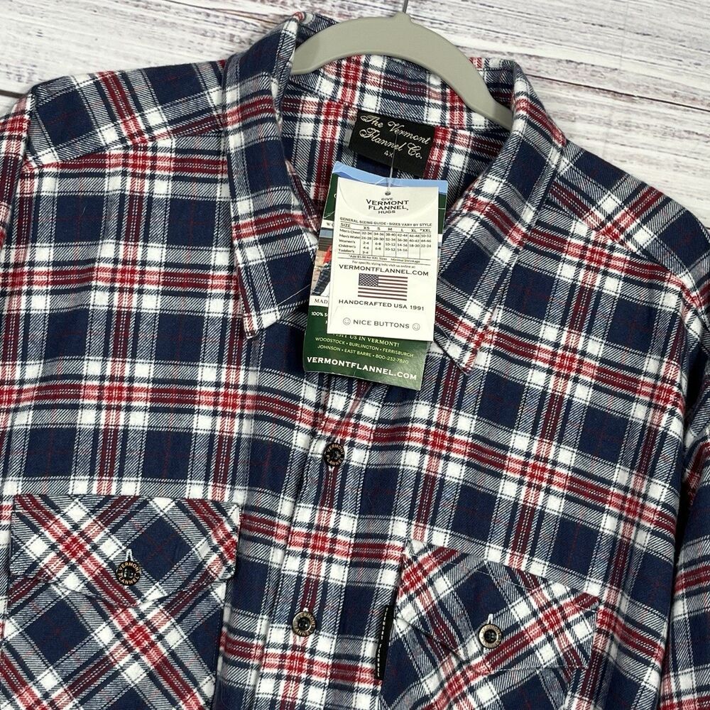 Vermont Flannel Company Flannel Shirt Classic America Men’s 4X USA Cotton Plaid